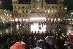 Die Flaggenparade am Grazer Hauptplatz