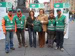 KIT-Mitglieder Rupert Kern, Erwin Fasching, Eva-Maria Seybold sowie Franz Hofmeister mit Christine Möstl und Michaela Monschein beim KIT-Stand 