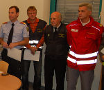Bei der Pressekonferenz vlnr: OBR Ing. Heimo Krajnz von der BF Graz, Kat-Ref Franz Roschitz von der BH-Graz Umgebung, Kat-Ref Helmut Nestler von der Stadt Graz, Bezirks-RK-Kommandant Peter Hoppenberger Bei der Pressekonferenz vlnr: OBR Ing. Heimo Krajnz von der BF Graz, Kat-Ref Franz Roschitz von der BH-Graz Umgebung, Kat-Ref Helmut Nestler von der Stadt Graz, Bezirks-RK-Kommandant Peter Hoppenberger