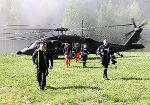 Das Österreichische Bundesheer flog Grubenwehren aus anderen Bundesländern in die Breitenau ein © RHI AG, Verwendung bei Quellenangabe honorarfrei