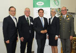 Eröffneten gemeinsam die Tagung: Harald Eitner, Leiter der Abteilung Katastrophenschutz, Edwin Benko, fachlicher Leiter KIT-Land Steiermark, LH-Stv. Michael Schickhofer, Cornelia Forstner, KIT-Land Steiermark und Militärkommandant Heinz Zöllner (v.l.) © Foto: KIT-Land Steiermark; bei Quellenangabe honorafrei