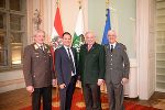 Landesfeuerwehrkommandant Reinhard Leichtfried, LH-Stv. Michael Schickhofer, LH Hermann Schützenhöfer und Rotkreuz-Präsident Werner Weinhofer (v.l.).