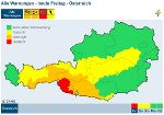 Mittelmeertiefs in laufender Folge bringen der Steiermark zum Wochenende aus dem Süden teilweise große Niederschlagsmengen. © ZAMG